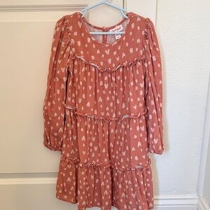 Cat & Jack Dusty Rose Heart Ruffle Tiered Dress